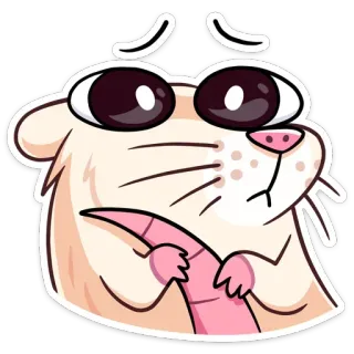 😟 408a33f5 souris, mignon, triste, dessin animé, rongeur, animal telegram sticker