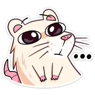 🤨 6bf80c3c ... souris, animal, mignon, dessin animé, rongeur, autocollant telegram sticker