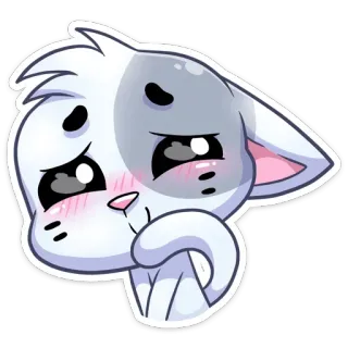 😳 6ddc7dd5 chat, animal, dessin animé, mignon, autocollant, pleurer, triste telegram sticker