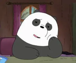 🐼 5966970b Panda We Bare Bears Панда, Мы обычные медведи, Мультфильм, Грустный telegram sticker