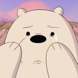 🐼 bb18b5d2 Ice Bear We Bare Bears Мультфильм, Медведь, Белый медведь, Грустный, Плачущий telegram sticker