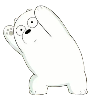 😳 037ca930 Ice Bear We Bare Bears Мультфильм, Белый медведь, Белый медведь, Мы обычные медведи whatsapp sticker