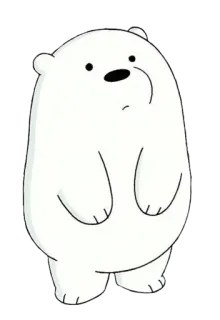 😕 06d88a58 Ice Bear We Bare Bears белый медведь, мультфильм, медведь, мы обычные медведи, стикер, анимированный whatsapp sticker