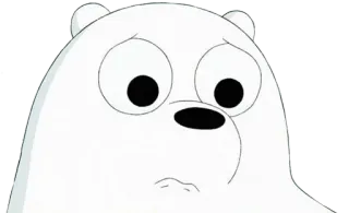 😢 1d02ed32 Ice Bear We Bare Bears Мультфильм, Медведь, Белый медведь, Грустный whatsapp sticker