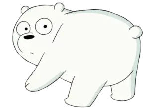 😳 25d69771 Ice Bear We Bare Bears белый медведь, мультфильм, животное, Ice Bear, Мы обычные медведи whatsapp sticker