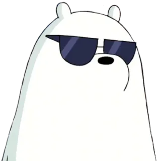 😎 39d89050 Ice Bear We Bare Bears медведь, мультфильм, солнцезащитные очки, белый медведь, Мы обычные медведи, крутой whatsapp sticker