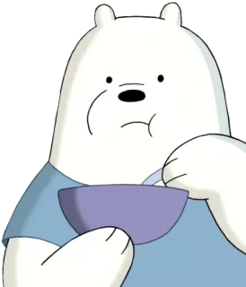 🍜 4152c24c Ice Bear We Bare Bears Мультфильм, Медведь, Белый медведь, Мы обычные медведи, Милый, Еда whatsapp sticker
