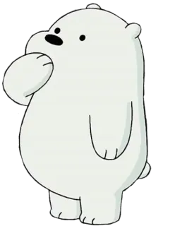🤔 585836f9 Ice Bear We Bare Bears мультфильм, медведь, белый медведь, Мы обычные медведи, Ice Bear, милый, анимированный whatsapp sticker
