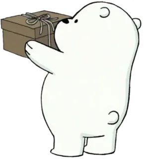 🎁 6c96f860 Ice Bear We Bare Bears белый медведь, мы обычные медведи, мультфильм, медведь, подарок whatsapp sticker