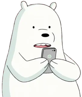 📱 871d902d Ice Bear We Bare Bears Мультфильм, Медведь, Белый медведь, Телефон whatsapp sticker
