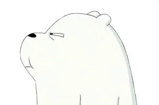 😠 87f9f9b8 Ice Bear We Bare Bears белый медведь, мы обычные медведи, мультфильм, белый медведь whatsapp sticker