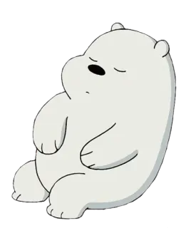 😴 940289d6 Ice Bear We Bare Bears мультфильм, медведь, белый медведь, Мы обычные медведи, сонный whatsapp sticker