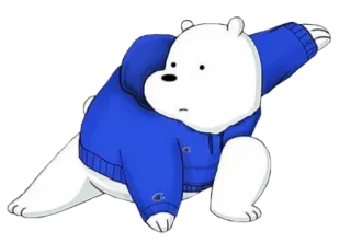 ✋ cfffcd00 Ice Bear We Bare Bears белый медведь, мы обычные медведи, мультфильм, медведь, милый, смешной whatsapp sticker