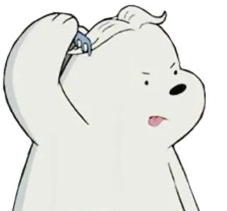 💇 f1a34541 Ice Bear We Bare Bears белый медведь, мы обычные медведи, мультфильм, медведь, стикер whatsapp sticker