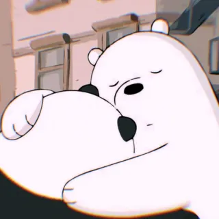 🖤 13de9d88 Ice Bear We Bare Bears медведь, мультфильм, белый медведь, объятие, милый whatsapp sticker