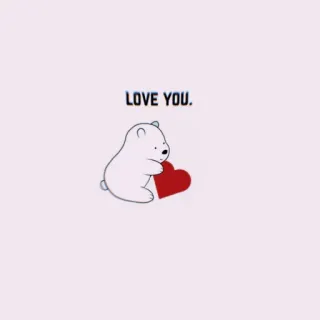 🖤 2c46f6b1 LOVE YOU. медведь, любовь, сердце, милый, животное, мультфильм whatsapp sticker