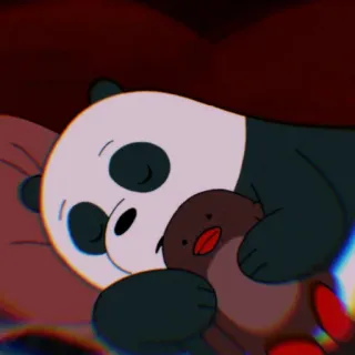 🐼 5637e01d Panda We Bare Bears Мультфильм, Панда, Вся правда о медведях, Спит, Милый whatsapp sticker