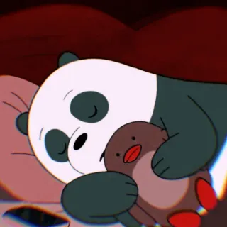 🐼 596fa031 Panda We Bare Bears Мультфильм, Медведь, Панда, Спящий, Милый whatsapp sticker