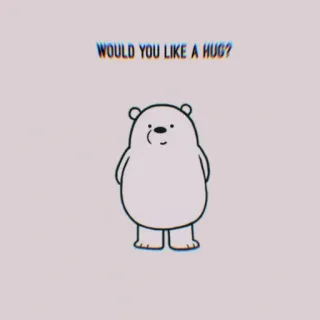 🖤 63f562da Ice Bear We Bare Bears WOULD YOU LIKE A HUG? Ice Bear, We Bare Bears, Мультфильм, Объятия, Милый, Медведь whatsapp sticker