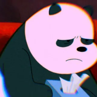 🐼 ff7705ae Панда, Грустный, Мы обычные медведи, Мультфильм, Милый, Животное whatsapp sticker