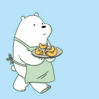✨ 2233fae2 Ice Bear We Bare Bears カートゥーン, クマ, 料理, かわいい, エプロン, ぼくらベアベアーズ, アイスベア telegram sticker