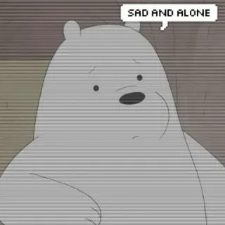 ✨ 2b4bee62 Ice Bear We Bare Bears SAD AND ALONE 漫画, ホッキョクグマ, 悲しい, 寂しい, ぼくらベアベアーズ telegram sticker