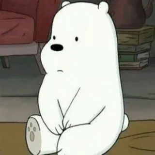 ✨ 2d68af38 Ice Bear We Bare Bears アニメ, クマ, アイスベア, かわいい, 座る, ぼくらベアベアーズ telegram sticker