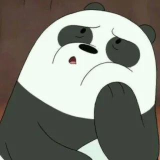 ✨ 9e26d7b7 Panda We Bare Bears パンダ, ぼくらベアベアーズ, アニメ, 悲しい, アニメーション, クマ telegram sticker