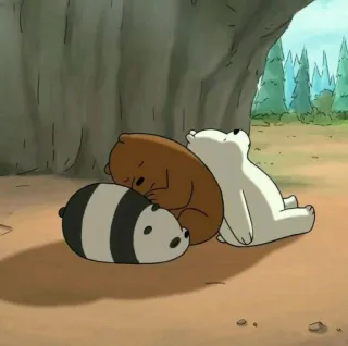 ✨ be6dee9a We Bare Bears 漫画, クマ, アニメ, 抱きしめる, 友達 telegram sticker