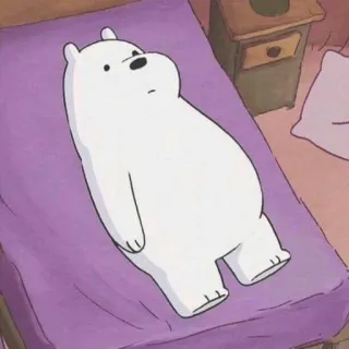 ✨ cb0d085d Ice Bear We Bare Bears 漫画, アイスベア, ホッキョクグマ, アニメ, ベッド, 睡眠 telegram sticker