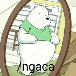 ✨ d1c2e5ed Ice Bear We Bare Bears /ngaca ぼくらベアベアーズ, アイスベア, アニメ, 鏡, 反射 telegram sticker