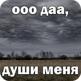 😏 18fd7902 ооо Даа, души меня nuages, champ, russe, texte, paysage telegram sticker
