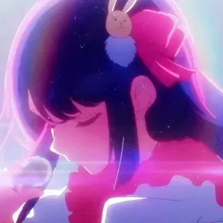 😌 0692a0fc Anime, Meisje, Microfoon, Zingen, Leuk telegram sticker