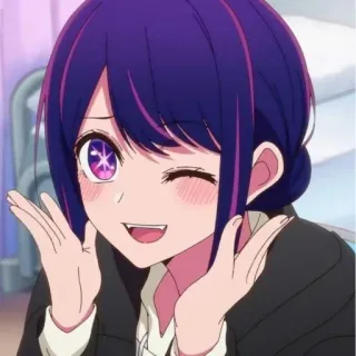 😉 07db5ec2 Anime, Meisje, Knipoog, Schattig, Glimlach, Cartoon telegram sticker