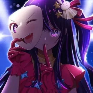 🤫 097e6d0e Anime, Meisje, Masker, Knipoog, Ster, Schattig telegram sticker