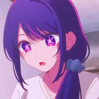 🤨 1b4a2215 Anime, meisje, paars haar, personage, schattig, cartoon telegram sticker