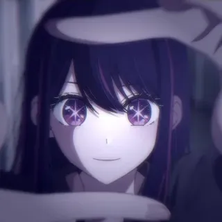 🙂 76c8303f anime, meisje, paarse ogen, portret, personage telegram sticker