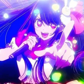 🫵 9746884f Anime, Meisje, Idool, Microfoon, Cartoon, Pop telegram sticker