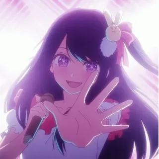 👋 97565cf4 Anime, Meisje, Zangeres, Idool, Microfoon, Personage telegram sticker