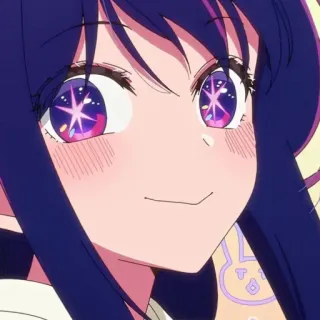 ☺️ a0bb6cc8 anime, cartoon, meisje, paars haar, glimlach, illustratie telegram sticker