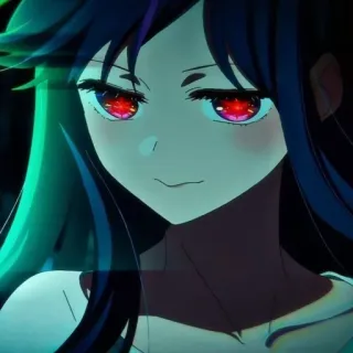 😏 bd780a29 Anime meisje, Rode ogen, Anime, Vrouwelijk, Personage telegram sticker