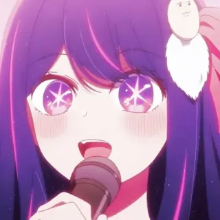 😧 bf72a18f Ai Hoshino Oshi no Ko Anime, Idool, Zanger, paars haar, schattig, Hoshino Ai, Oshi no Ko telegram sticker