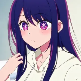 😶 c931fa04 Ai Hoshino Oshi no Ko Anime, Meisje, Karakter, Paars haar, Ogen, Hoshino telegram sticker