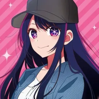 🙂 ca96951f anime, meisje, hoed, glimlachend, schattig telegram sticker