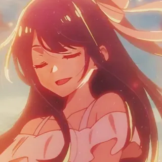 😄 d14c4384 Anime, Meisje, Blij, Glimlach, Cartoon, Schattig telegram sticker