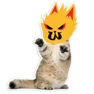 😤 b102f63b แมว, สติกเกอร์, ตลก, โกรธ, สัตว์ประหลาด, สีเหลือง, สัตว์ telegram sticker