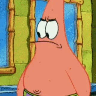 🔐 1904a0f4 Patrick Star SpongeBob SquarePants แพทริค สตาร์, สพันจ์บ็อบ, การ์ตูน, นิคเคิลโลเดียน, ตัวละคร, โกรธ, สีหน้า telegram sticker