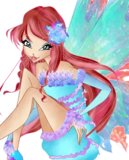 😁 11102c32 Bloom Winx Club นางฟ้า, การ์ตูน, เวทมนตร์, วินซ์, บลูม whatsapp sticker