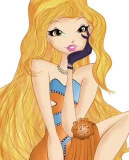 😜 28463252 Stella Winx Club การ์ตูน, นางฟ้า, ผมบลอนด์, เวทมนตร์, ภาพเคลื่อนไหว whatsapp sticker