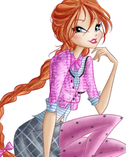 😊 69084221 Bloom Winx Club นางฟ้า, เวทมนตร์, ไฟ, การ์ตูน, วินซ์ whatsapp sticker